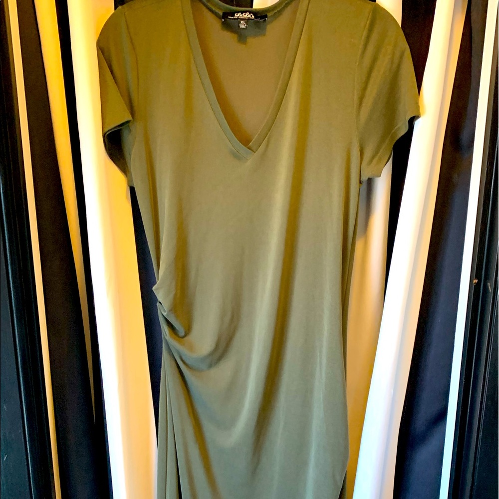 Lu Lu’s olive green dress